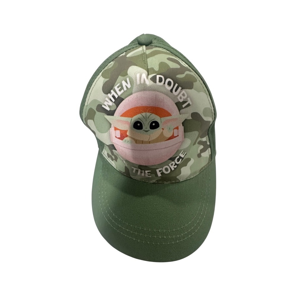 Star Wars Mandalorian Grogu Baby Yoda Kids Camo Baseball Hat Green Adjustable